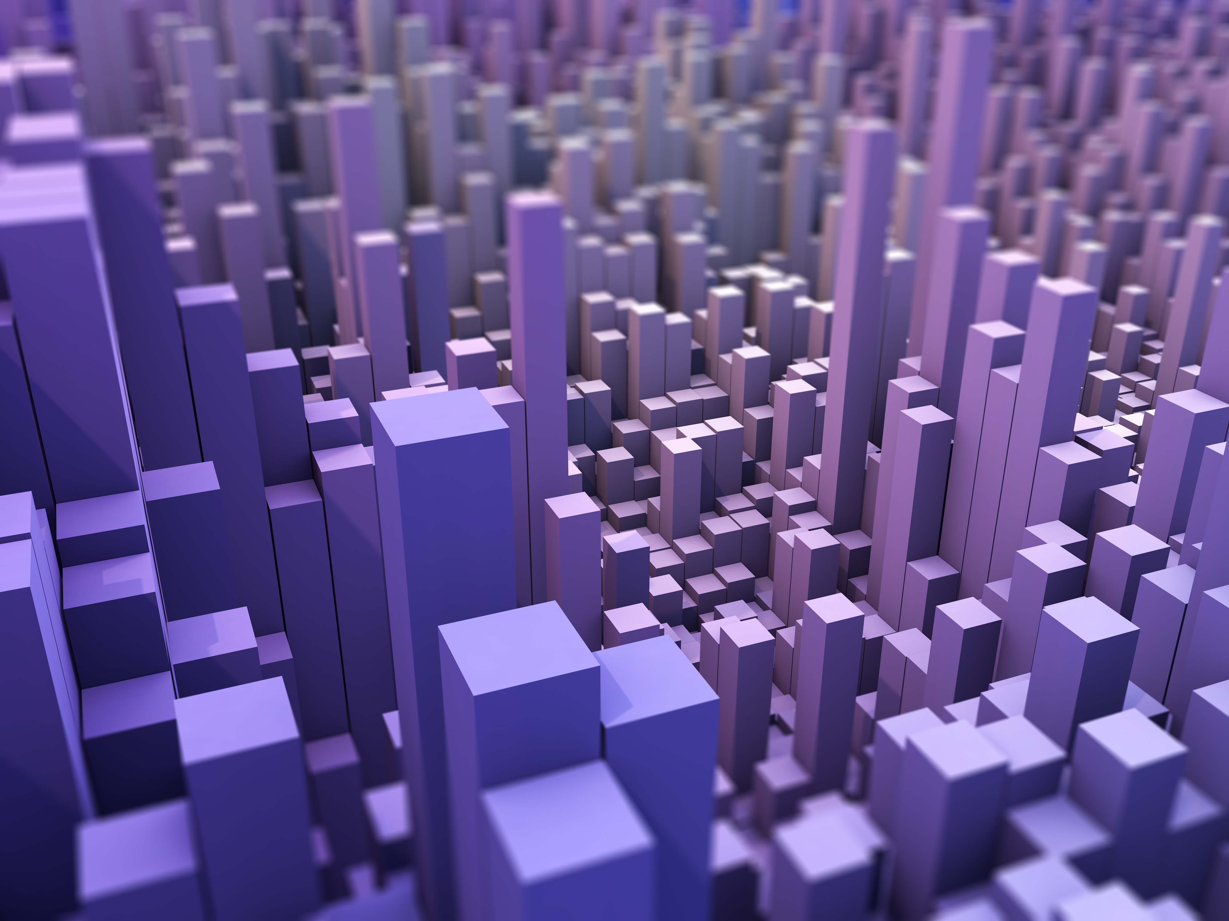 3D render of an abstract landscape background with extruding blocks